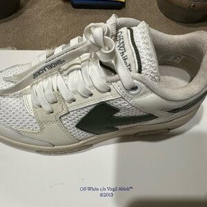 Off-White Men's White and Green Sneakers